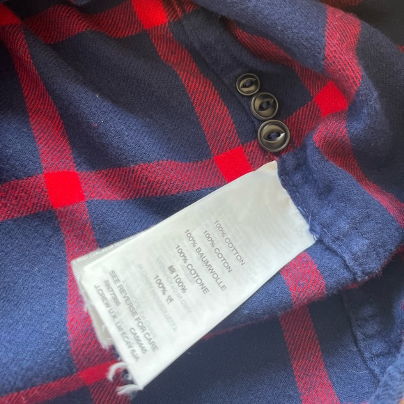 J. CREW 100% COTTON FLANNEL BUTTON DOWN - Picture 3 of 3